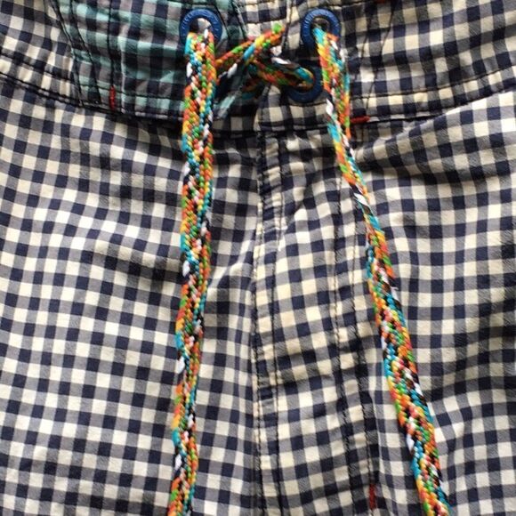 ROBERT GRAHAM 34 Gingham Shorts Classic Fit Contrast cuff swim Short - Picture 7 of 14